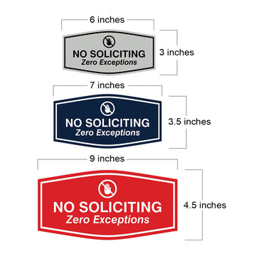 Fancy No Soliciting Zero Exceptions Wall or Door Sign